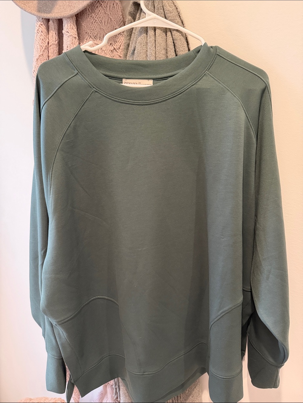 Zenana Outfitters Crewneck Sweatshirt - Sage Green